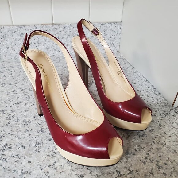 Enzo Angiolini Color Block Patent Stiletto Slingback - Picture 2 of 5